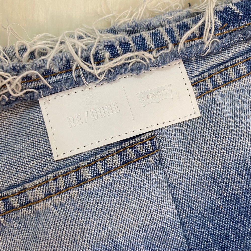 SOLD Re/Done Raw Edge Denim Mini Skirt - Picture 6 of 7